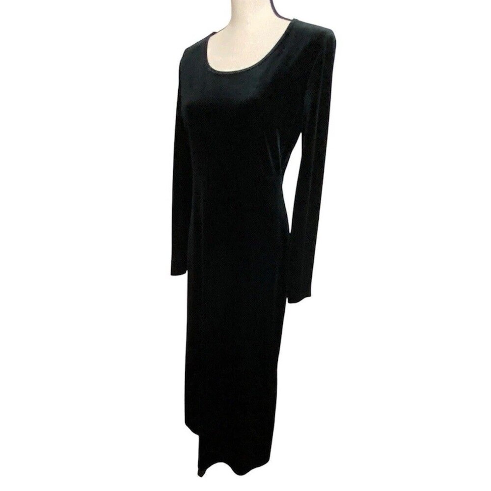 Kathy Lee Black Velvet Maxi Dress Size 4/6 Whimsigoth Witchy Grunge Goth